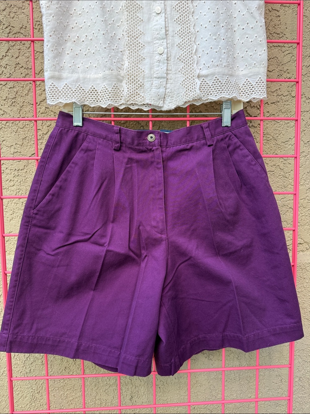 Vintage purple Liz Claiborne cotton high waist shorts